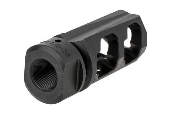 Fortis CONTROL 9mm muzzle brake is pre-drilled for permament pin-and-weld installation on 14.5" barrels.